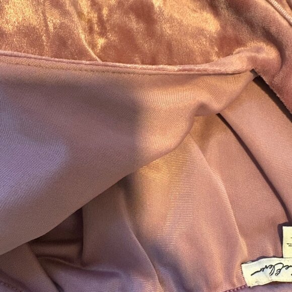 Express Pink Crushed Velvet Double Spaghetti Strap Tank Top S Lined Stretch - Picture 7 of 7